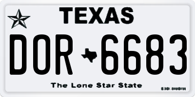 TX license plate DOR6683