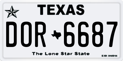 TX license plate DOR6687