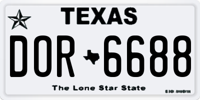 TX license plate DOR6688
