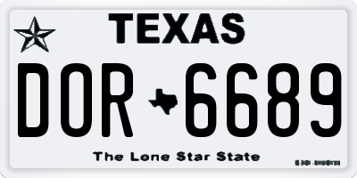 TX license plate DOR6689