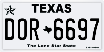 TX license plate DOR6697
