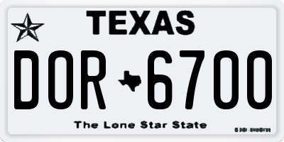 TX license plate DOR6700