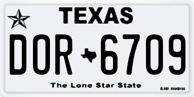 TX license plate DOR6709