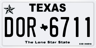 TX license plate DOR6711