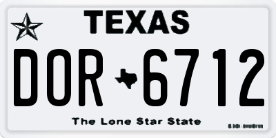 TX license plate DOR6712