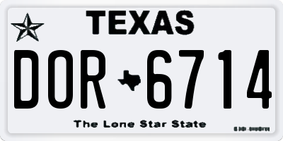 TX license plate DOR6714
