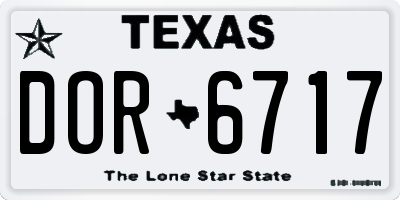 TX license plate DOR6717