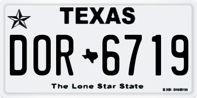 TX license plate DOR6719