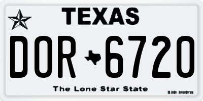 TX license plate DOR6720
