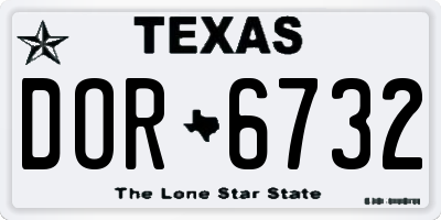 TX license plate DOR6732