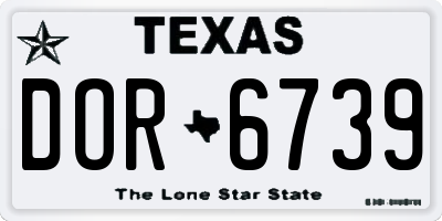 TX license plate DOR6739