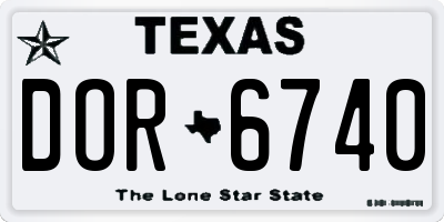 TX license plate DOR6740