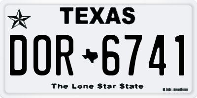 TX license plate DOR6741