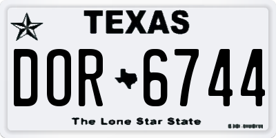 TX license plate DOR6744