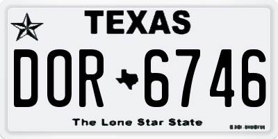TX license plate DOR6746