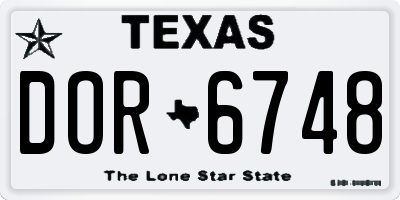 TX license plate DOR6748