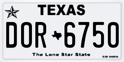 TX license plate DOR6750