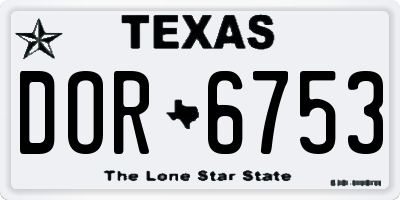 TX license plate DOR6753