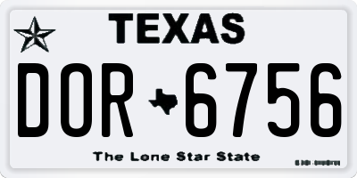 TX license plate DOR6756