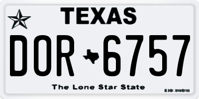 TX license plate DOR6757