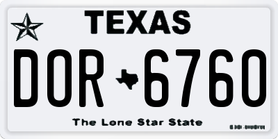 TX license plate DOR6760