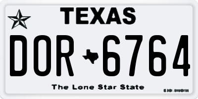 TX license plate DOR6764