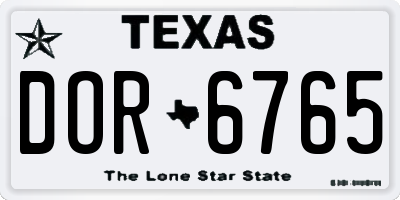 TX license plate DOR6765