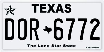 TX license plate DOR6772