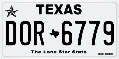 TX license plate DOR6779