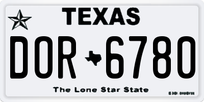 TX license plate DOR6780