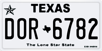 TX license plate DOR6782