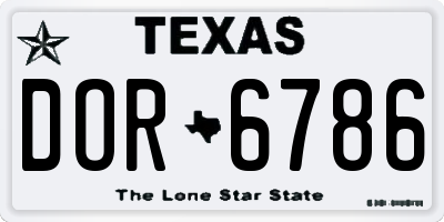 TX license plate DOR6786