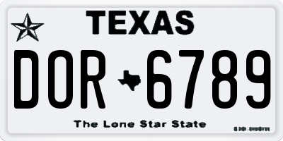 TX license plate DOR6789