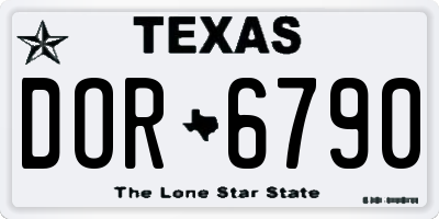 TX license plate DOR6790