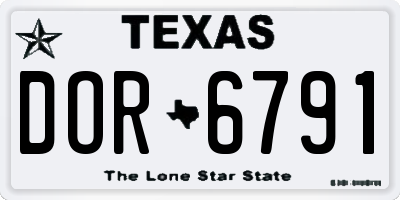 TX license plate DOR6791