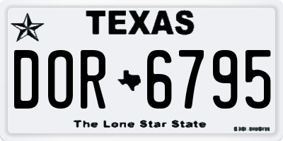 TX license plate DOR6795