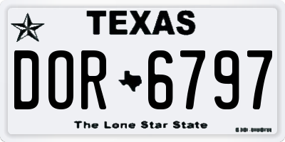 TX license plate DOR6797