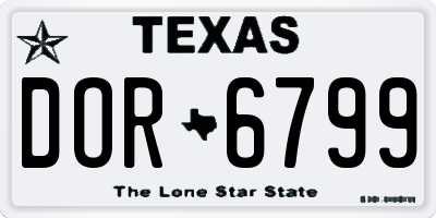 TX license plate DOR6799