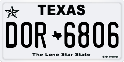 TX license plate DOR6806