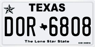TX license plate DOR6808