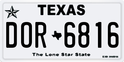TX license plate DOR6816