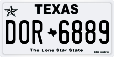 TX license plate DOR6889