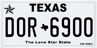 TX license plate DOR6900
