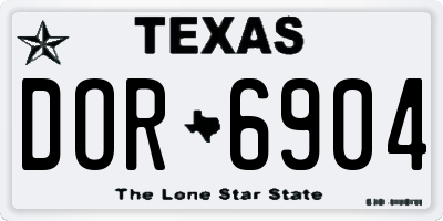 TX license plate DOR6904