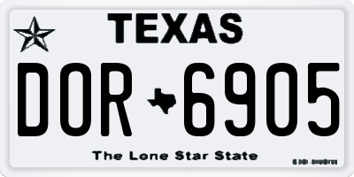 TX license plate DOR6905