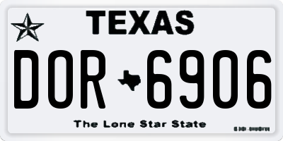 TX license plate DOR6906