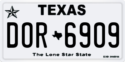 TX license plate DOR6909