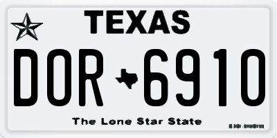 TX license plate DOR6910