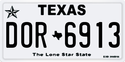 TX license plate DOR6913