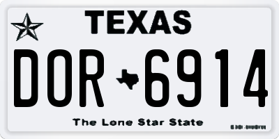TX license plate DOR6914
